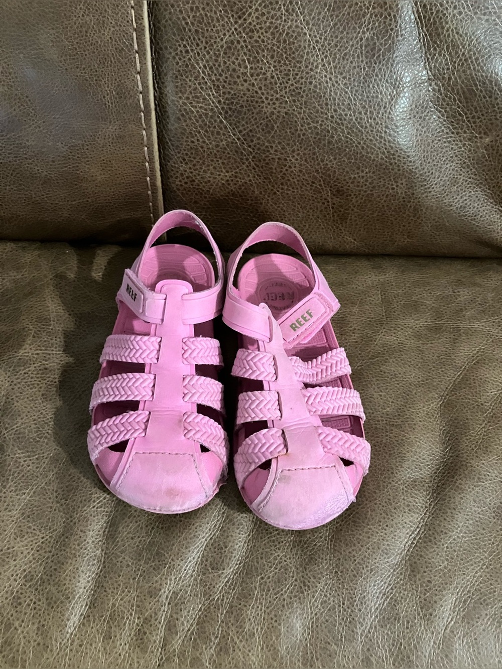 Reef Kids Pink Braided Strap Sandals